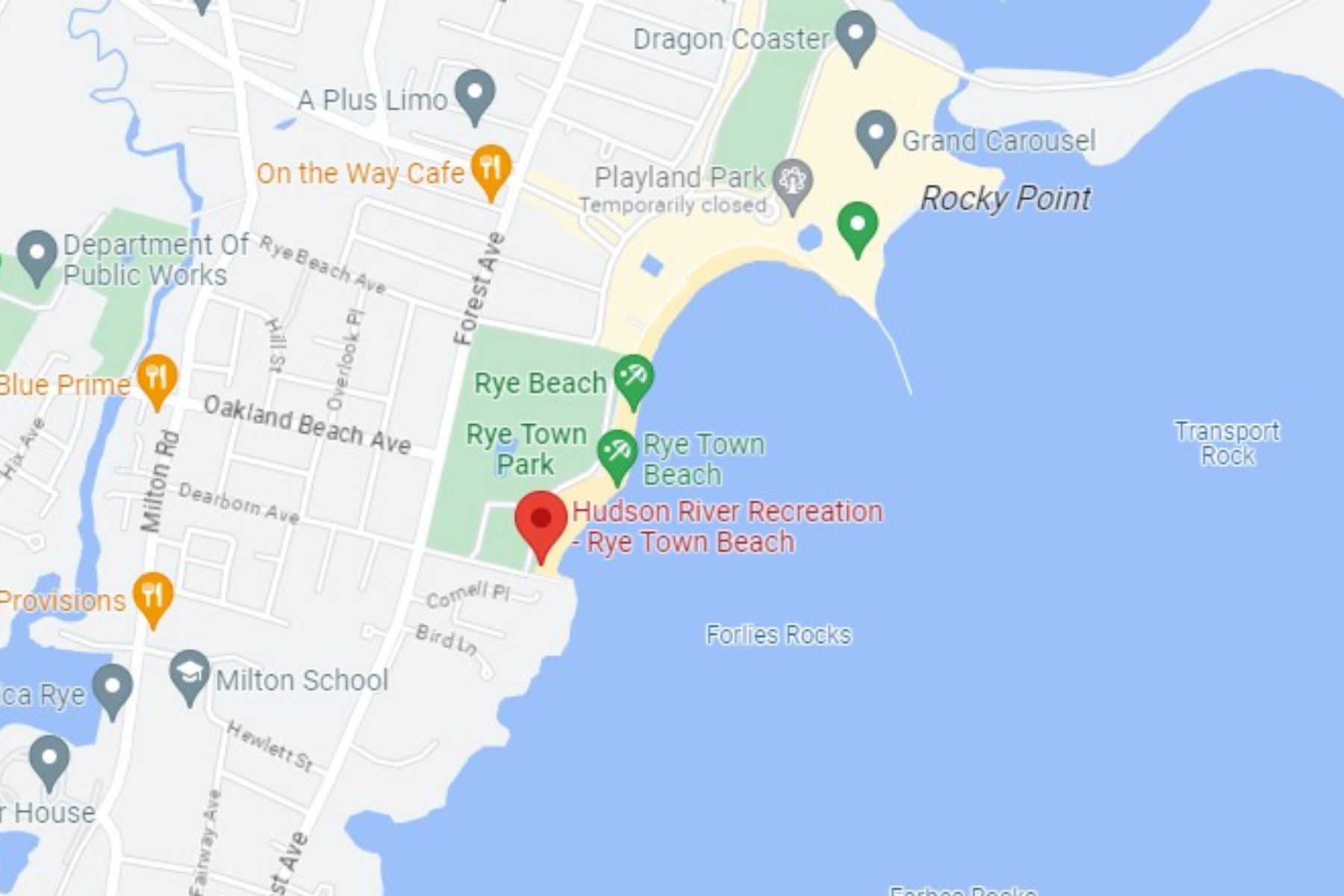 Rye Beach Location | Kayak Hudson | Hudson River Recreation